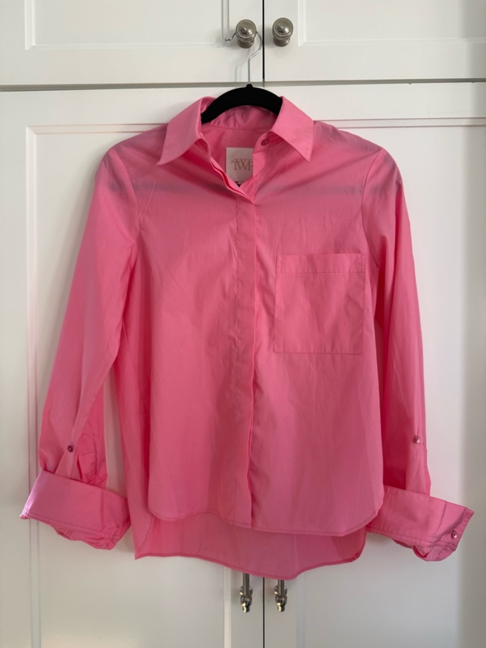 TWP The Boyfriend Pink 100% Cotton ButtonUp Shirt Top XXS Made USA Preppy EUC